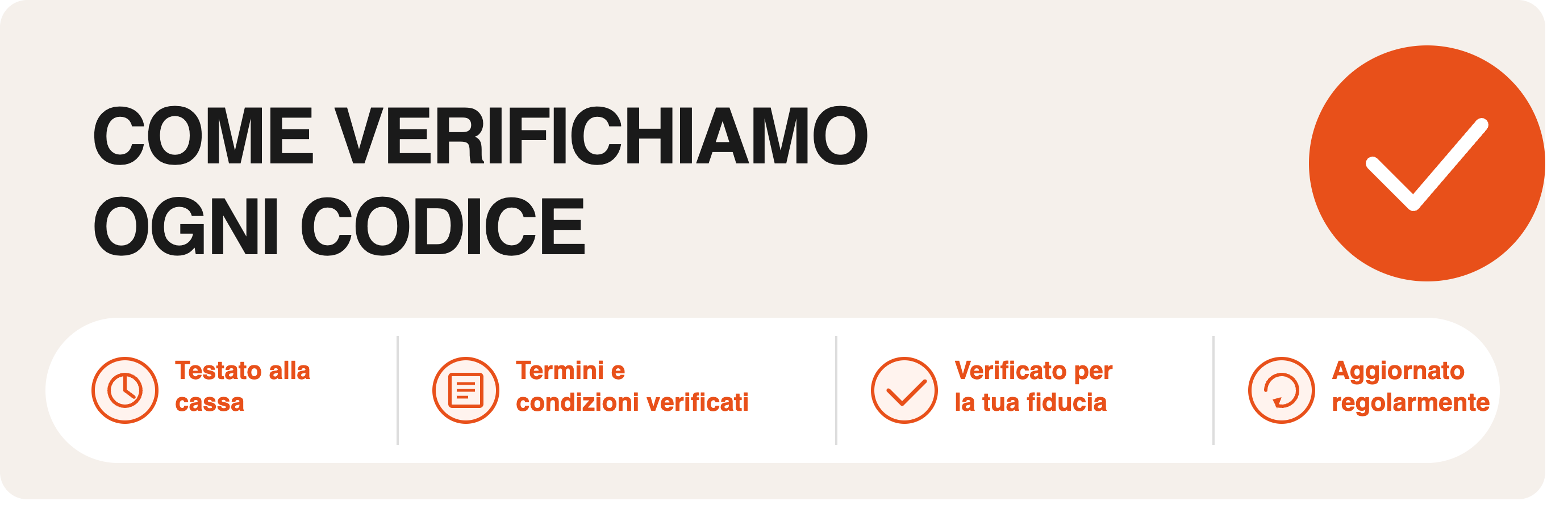 Processo di verifica dei codici sconto su CupoNation Italia